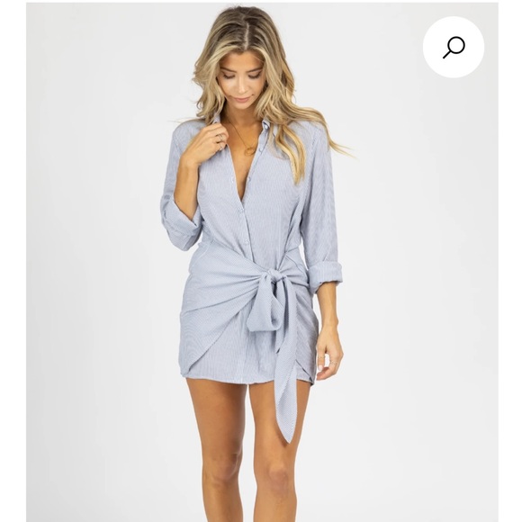 LaBeye Tie-Front Shirt Dress, size Small - Picture 1 of 1